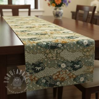 Tkanina dekoracyjna jacquard Nuage allover kaki