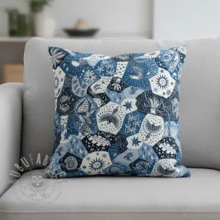 Tkanina dekoracyjna jacquard Tucan allover bleu