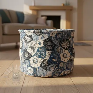 Tkanina dekoracyjna jacquard Tucan allover bleu