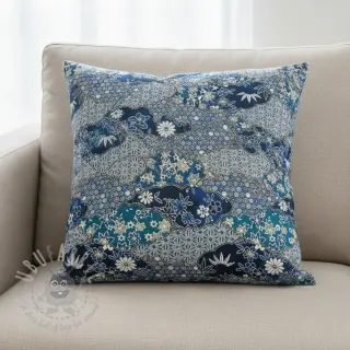 Tkanina dekoracyjna jacquard Nuage allover bleu