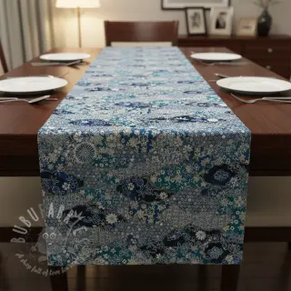 Tkanina dekoracyjna jacquard Nuage allover bleu