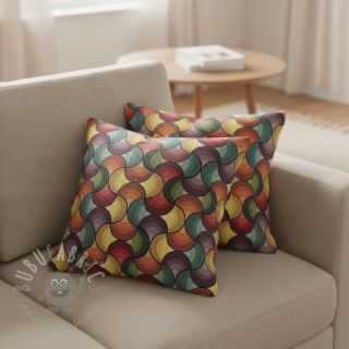 Tkanina dekoracyjna gobelinowa PREMIUM Graphic Wave Scale