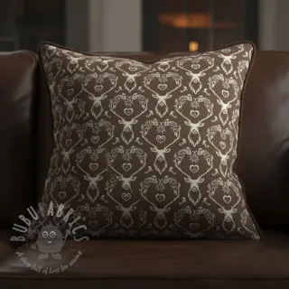 Tkanina dekoracyjna jacquard DOUBLE FACE Landhaus Deer Heart taupe