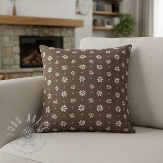 Tkanina dekoracyjna jacquard DOUBLE FACE Landhaus Edelweiss taupe