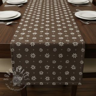 Tkanina dekoracyjna jacquard DOUBLE FACE Landhaus Edelweiss taupe