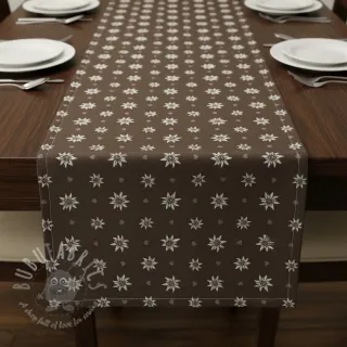 Tkanina dekoracyjna jacquard DOUBLE FACE Landhaus Edelweiss taupe