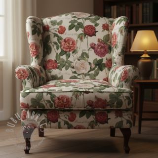 Tkanina dekoracyjna Linenlook premium Vintage Rose Garden digital print