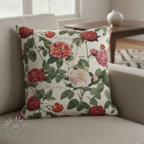 Tkanina dekoracyjna Linenlook premium Vintage Rose Garden digital print