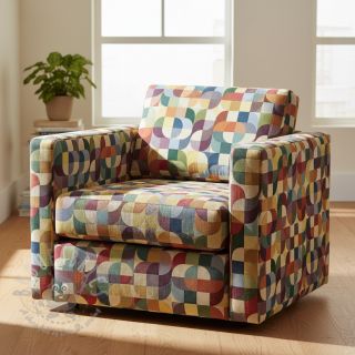 Tkanina dekoracyjna GOBELIN PREMIUM Graphic retro shapes