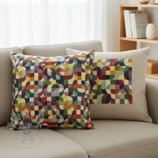 Tkanina dekoracyjna GOBELIN PREMIUM Graphic retro shapes