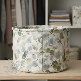 Tkanina dekoracyjna Linenlook Eucalyptus boho leaf digital print