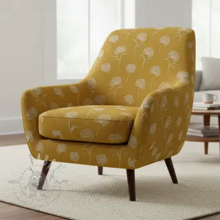 Tkanina dekoracyjna Linenlook Elegant dandelion golden yellow