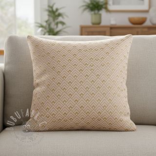 Tkanina dekoracyjna Linenlook Art deco cubes rose metallic premium