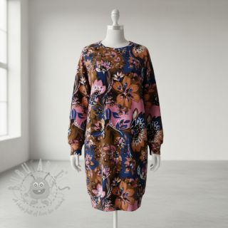 Dresówka Flowers Mici brown digital print