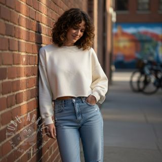 Dresówka drapana JOGGING white