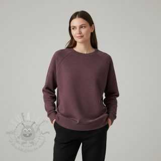 Dresówka drapana JOGGING aubergine melange