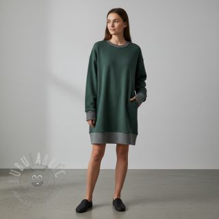 Dresówka drapana JOGGING dark green melange