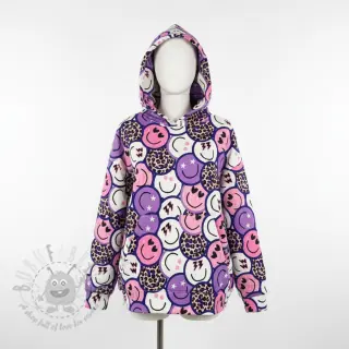 Dresówka Happy faces purple digital print