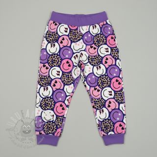 Dresówka Happy faces purple digital print