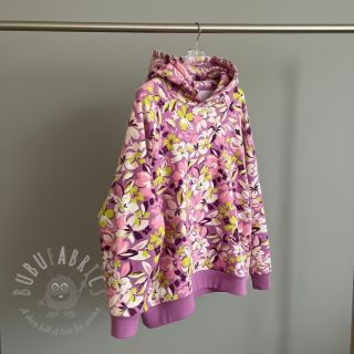 Dresówka Bright flowers design pink lime