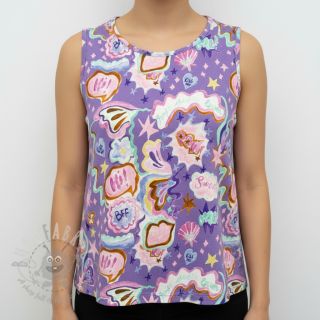 Jersey Shells lavender digital print