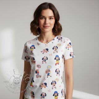 Jersey Dogs white digital print