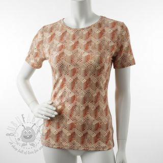 Jersey WISKOZA Structure beige digital print