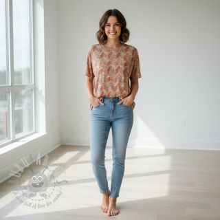 Jersey WISKOZA Structure beige digital print