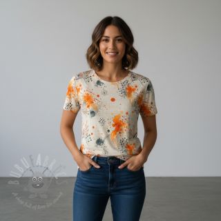 Jersey WISKOZA Soothing Fields orange digital print