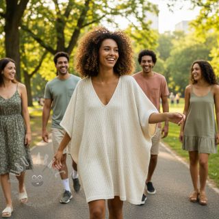 Jersey bawełniano-lniana WAFFLE SIMPLY NATURAL