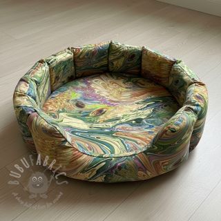 Sztuczne futro Peacock green digital print