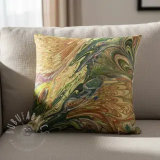 Sztuczne futro Peacock green digital print