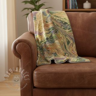 Sztuczne futro Peacock green digital print