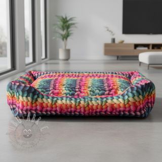 Sztuczne futro TWO SIDE Big knit difur digital print