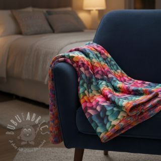 Sztuczne futro TWO SIDE Big knit difur digital print