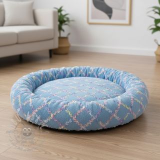 Sztuczne futro z tiulem MULTI blue shadow