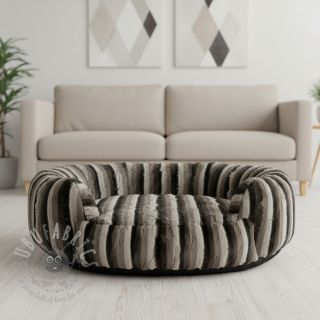 Sztuczne futro Stripe dark brown