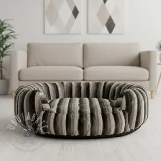 Sztuczne futro Stripe dark brown