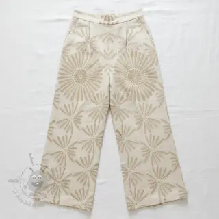 Tkanina wiskozowa z lnem Desert flowers design A
