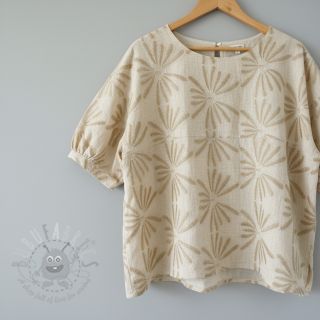 Tkanina wiskozowa z lnem Desert flowers design A