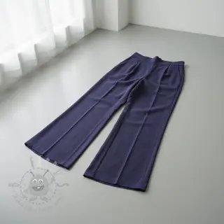 Tkanina wiskozowa z lnem WASHED navy