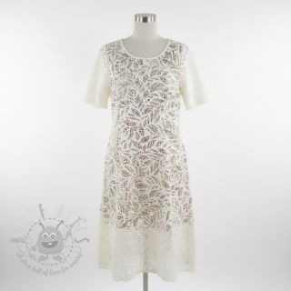 Tkanina wiskozowa z lnem FOIL Leaves bronze