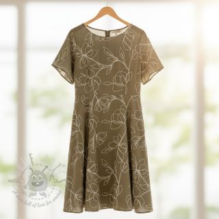 Tkanina wiskozowa z lnem EMBROIDERY Flower Danielle pickle