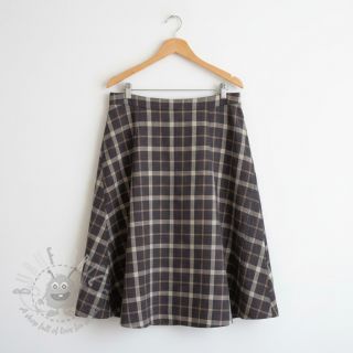 Tkanina wiskozowa z lnem YARN DYED Block brown