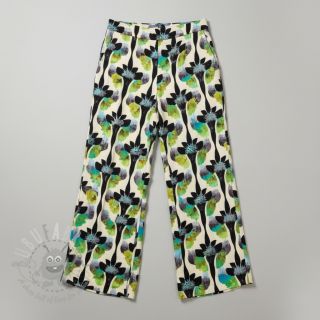 Tkanina wiskozowa z lnem Artificial flower design A digital print