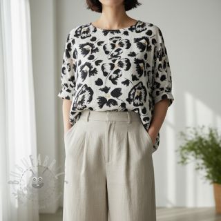 Tkanina wiskozowa z lnem Cayena design A digital print