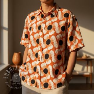 Tkanina wiskozowa z lnem Waxflower design A digital print