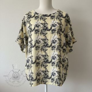 Tkanina wiskozowa z lnem Hibiscus digital print