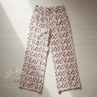 Tkanina wiskozowa z lnem Ivy Diamonds design B digital print