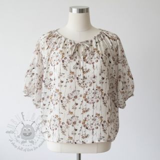 Tkanina wiskozowa z lnem Agapanthus design D digital print